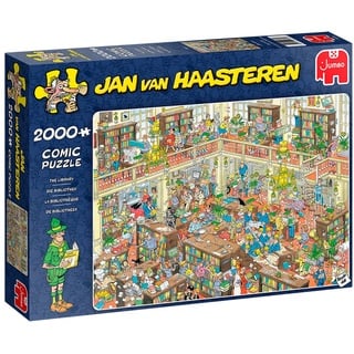 Jumbo Spiele Puzzle JUMBO 20030 Jan van Haasteren Die Bibliothek 2000 Teile Puzzle, 2000 Puzzleteile, Made in Europe bunt