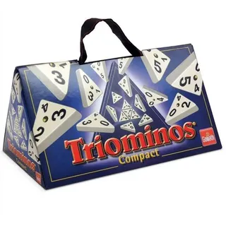 Triominos Compact, Brettspiel ab 6 Jahren, Gesellschaftsspiel für 2 bis 4 Spieler