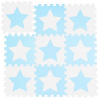 relaxdays Spielmatte »Puzzlematte Sterne«, Weiß-Blau blau|weiß