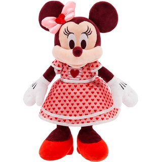 Disney Store Offizielle Minnie Maus Valentinstags-Kleines Kuscheltier, Micky & Freunde, 28 cm, Kuschelige Plüschfigur, Geeignet ab Geburt