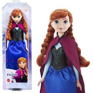 Mattel Disney Prinzessin Anna Puppe, Die Eiskönigin Puppe, kämmbare Haare, beweglich, im Reiseoutfit, abnehmbarer Umhang, Disney Geschenke, Spielzeug ab 3 Jahre, HLW49