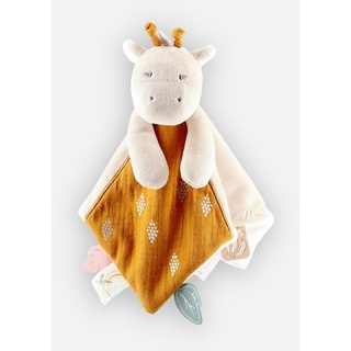 Noukie's - Schmusetuch für Kinder – Kuscheltier aus Veloudoux – Tiga die Giraffe – multifunktional – Beige/Ocker – 1 Stück