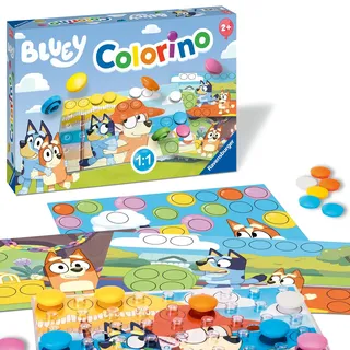 Ravensburger 22684 - Bluey Colorino - Farb-Steckspiel, Kinderspiele ab 2 Jahre, Klassiker zum Farbenlernen mit den Serienhelden aus Bluey