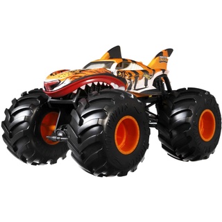 Hot Wheels Monstertruck Tiger Shark, mit extra großen Rädern, für verrückte Crashs, Auto Spielzeug, Spielzeug ab 3 Jahre, GWL14