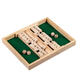 Philos Spiel, Shut the Box - 12er - für 1-2 Personen - mit Würfeln