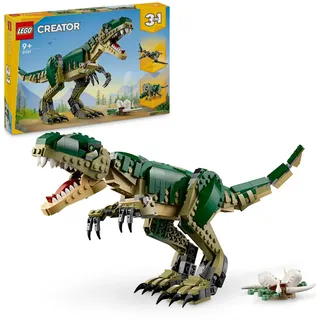 LEGO Creator T.Rex, 3-in-1-Dino zum Umbauen in einen Triceratops oder Pterodaktylus, bewegliches Dinosaurier Modell für Kinder, Geschenk für Jungen und Mädchen 31151