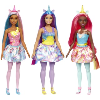Mattel - Barbie Dreamtopia Puppe Einhorn mit Regenbogenhaar und Fantasy-Zubehör Verschiedene Modelle (HGR18)