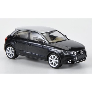 Audi A1 Sportback, schwarz/silber, Modellauto, Fertigmodell, Herpa 1:87
