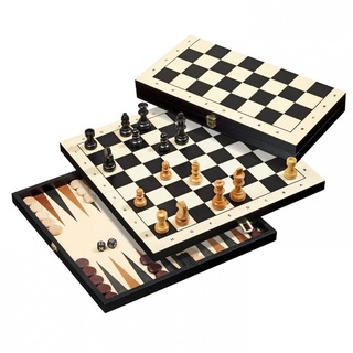 Philos Spiel, Schach-Backgammon-Dame-Set - Feld 44 mm
