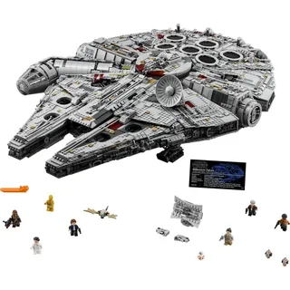 LEGO Star Wars Millenium Falcon großes Bauset für Teenager und Erwachsene 75192 - Grau