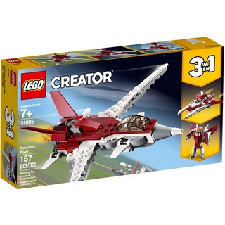 LEGO 31086 Creator Flugzeug der Zukunft, Raumschiff der Zukunft oder Roboter der Zukunft, 3-in-1 Bauset, Science-Fiction-Abenteuer, Fahrzeugspielzeuge für Kinder ab 7 Jahren