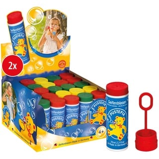 PUSTEFIX Seifenblasen Set I 50x Klassik 70ml I Bunte Bubbles Made in Germany I Seifenblasen für Hochzeit, Kindergeburtstag, Standesamt, Polterabend I 50 x 70 ml Vorteilspack für Kinder & Erwachsene