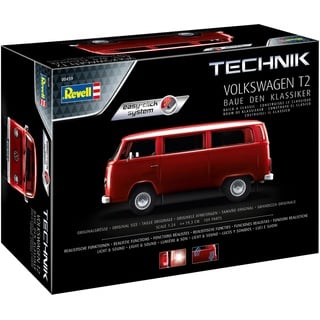 Revell 00459 Volkswagen T2-Technik-Easy Click System 1:24 Scale Model Kit Fahrzeug einfacher Steckmodellbausatz für Kinder und Einsteiger, Mehrfarbig