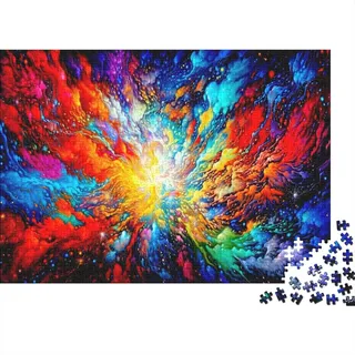 Abstrakte Bunte Puzzles für Erwachsene, 1000 Teile, abstrakte Kunst-Puzzles, 1000 Teile für Erwachsene, Geschenke, 1000 Stück (75 x 50 cm)