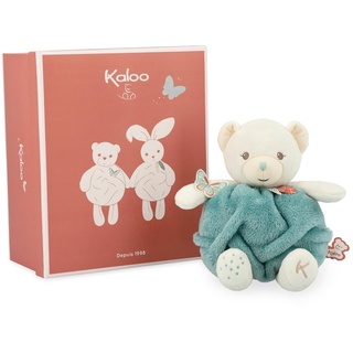 KALOO - Feder – Liebesblase Bär grün – Teddybär weich 23 cm – kleines Kuscheltier Baby – entwickelt die Haptik – schöne Geschenkbox – ab der Geburt, K214000