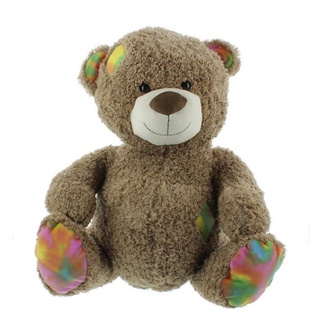 Mel-O-Design Kuscheltier Teddybär Kuscheltier Plüschtier 45 cm x 50 cm x 38 cm, bunte Flicken braun