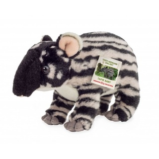 Teddy Hermann® Kuscheltier Tapir Baby stehend schwarz-beige gestreift 24cm