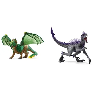 SCHLEICH 70791 Dschungeldrache, ab 7 Jahren, ELDRADOR Creatures - Spielfigur, 19 x 22 x 13 cm & ELDRADOR Creatures 70154 Schatten Raptor Dinosaurier