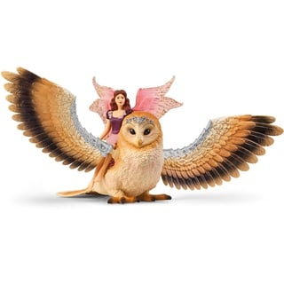 schleich BAYALA 70789 Fliegende Fee mit Funkel Eule Spielset - Zauberhafte Fee und Eulen Figur, Fantasievolles Eule und Elfen Spielset, Figuren Set ab 5 Jahren