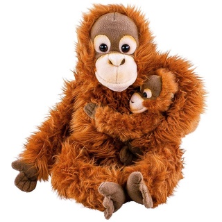 Kuscheltier Orang Utan Affe mit Baby 28 cm sitzend Uni-Toys