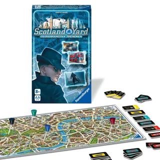 Ravensburger 22451 - Scotland Yard, Mitbringspiel für 2-4 Spieler, Strategiespiel ab 8 Jahren, kompaktes Format, Reisespiel, Brettspiel