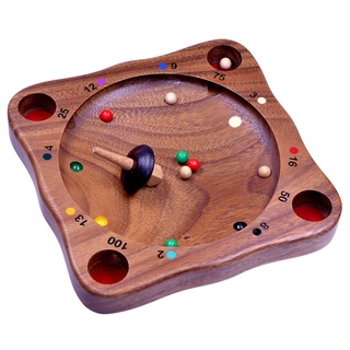LOGOPLAY Tiroler Roulette - Kreiselspiel - Geschicklichkeitsspiel - Gesellschaftsspiel - Brettspiel aus Holz
