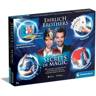 Clementoni 59048 Ehrlich Brothers Secrets of Magic, Zauberkasten für Kinder ab 7 Jahren, magisches Equipment für 30 verblüffende Zaubertricks, inkl. 3D Erklärvideos, ideal als Geschenk