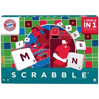 Mattel Games HCK88 - Scrabble FC Bayern München Bundesliga Edition, Familien Brettspiel mit Glossar der lokalen Wörter & Slang, Geschenk für Teenager, Erwachsene oder Familien Spielabend