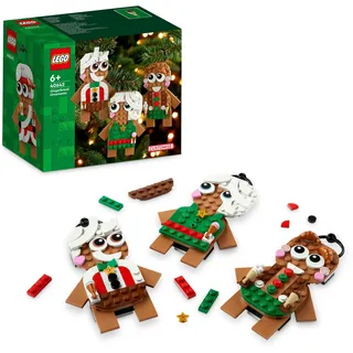 LEGO Lebkuchenmännchen Set, Spielzeug für Kinder ab 6 Jahren, Mädchen und Jungen, Geschenkidee zu Weihnachten, Hängende Deko, Perfektes Accessoire für das Kinderzimmer, Weihnachtsdeko 40642