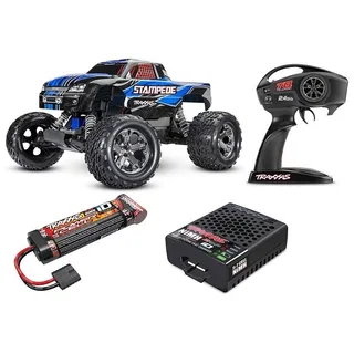 Traxxas TRX36054-8 Stampede 1:10 2WD Monster-Truck RTR mit Akku & USB-C Lader Blau