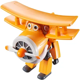 Super Wings Transforming Grand Alber Spielflugzeug und Roboterfigur Verwandelbare Figur und Roboter aus der Zeichentrickserie Spielzeug für Kinder ab 3 Jahren – 12 cm, Orange