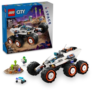 LEGO City Space Explorer Rover und Alien Life Spielzeug, Weltraum Geschenk für Jungen und Mädchen ab 6 Jahren mit 2 Minifiguren, Roboter und Außerirdischen Figuren, Pretend Play STEM Spielzeug, 60431