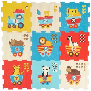 BIECO Steckpuzzle Bieco Puzzlematte, 19 tlg. Spielmatte Baby XXL Puzzle Kinder Krabbeldecke Baby Spielmatte Kinder Turnmatte Kinder Kinder Teppiche Krabbelmatte Baby Buchstaben Lernen Spielteppich Junge, Puzzleteile