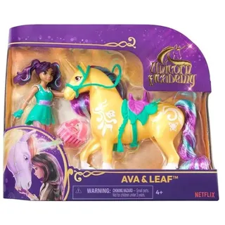 Unicorn Academy Ava und Einhorn Leaf Set - ca. 12 cm