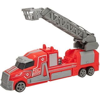 ColorBaby 47278 Feuerwehrauto, 360° ausziehbare Leiter, Reibungssystem, Feuerwehrauto, große Lastwagen, Spielzeug für Kinder ab 3 Jahren, Kinderfahrzeug