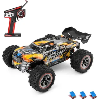 Wltoys 184008-B Ferngesteuertes Auto, 2,4 GHz, 1/18 All-Terrain-Ferngesteuerter LKW, 60 km/h Hochgeschwindigkeits-Offroad-Auto mit buerstenlosem Mo... - Gelb