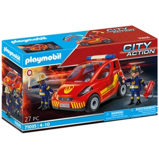 PLAYMOBIL City Action 71035 Feuerwehr Kleinwagen mit Abnehmbarer Frontscheibe, ab 4 Jahren