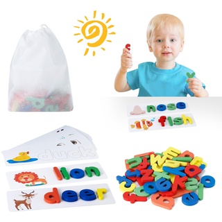 Buchstaben Lernen Lernspiele,Vorschule Montessori Spielzeug ab 3 Jahre,Kinderspielzeug für 3.4.5.6.7-Jährige Einschulung Geschenk.