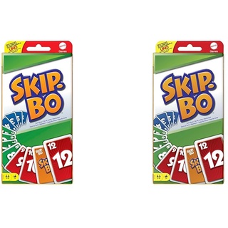 Mattel Games 5237 - Skip-BO Kartenspiel und Familienspiel geeignet für 2-6 Spieler, Spiel ab 7 Jahren (Packung mit 2)