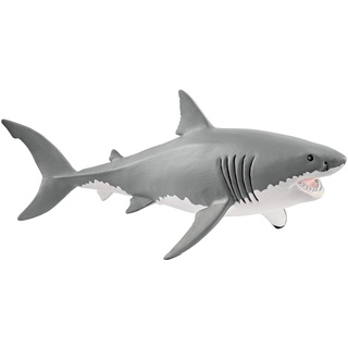 schleich WILD LIFE 14809 Realistische Weiße Haifigur - Langlebige und Pädagogische Hai Meerestierfigur zum Fantasievollen Spielen - Tiere Figuren Sets für Kinder ab 3 Jahren