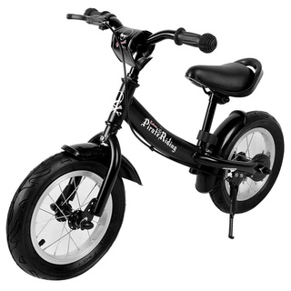 Spielwerk Laufrad Street Pirate, 2-5 Jahre 12 Zoll Höhenverstellbar Bremse Lenkrad Luftreifen Fahrrad schwarz