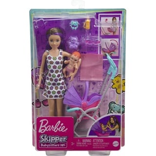 Barbie - Barbie Skipper Babysitters Inc.-Puppe und Kinderwagen-Spielset