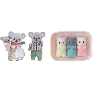 Sylvanian Families 5310 Koala Familie - Figuren für Puppenhaus & 5458 Perserkatzen Drillinge - Figuren für Puppenhaus, Für Kinder ab 3 Jahren geeignet