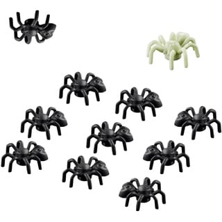 LEGO Animal Halloween Accessory - 10 Black Spiders 🕷 (with Bonus Glow in The Dark Spider)