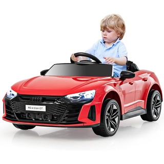 COSTWAY Audi RS Kinder Elektroauto mit 2,4 G Geschwindigkeit, 12V Kinderauto mit Musik und Scheinwerfer, 3-5 km/h, ideal für Kinder ab 3 Jahre (Rot)