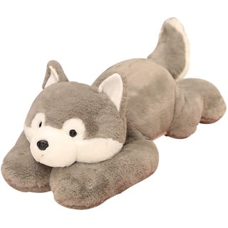 GUUIESMU Weighted Anxiety Stuffed Animal Cuddly Toy for Stress Relief,Weighted Stuffed Animal for Anxiety,Anxiety Kuscheltier Gewicht FüR Erwachsene,Suitable for People with Stress (Gray Husky,55cm)