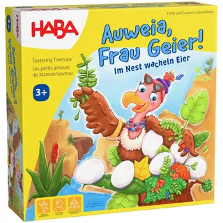 HABA Auweia, Frau Geier! – Geschicklichkeitsspiel für Kinder – Spannender Nestbau aus hochwertigem Holzmaterial – Ab 3 Jahren – 2011720001