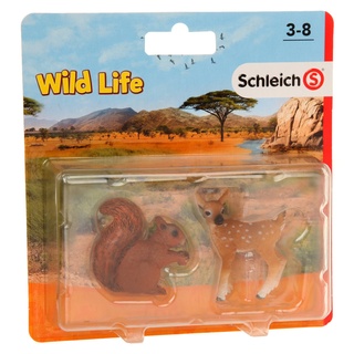SCHLEICH 87393 - Wild Life - Weißwedelkalb und Eichhörnchen