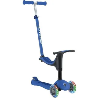 Skalierbarer 3-Rad-Roller – GLOBBER – SPORTLICHE LICHTER – Blau – Leuchtend – Rutscher, Laufrad, Roller – Sitz – ab 15 Monaten - Blau