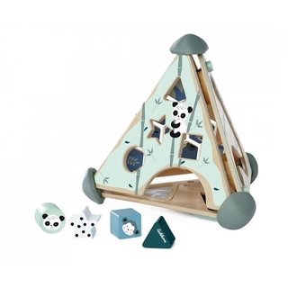 Eichhorn Lernspielzeug Spielcenter Pyramide, 16 teilig, Steckspiel Memospiel mit Musikfunktion und Kugelbahn blau